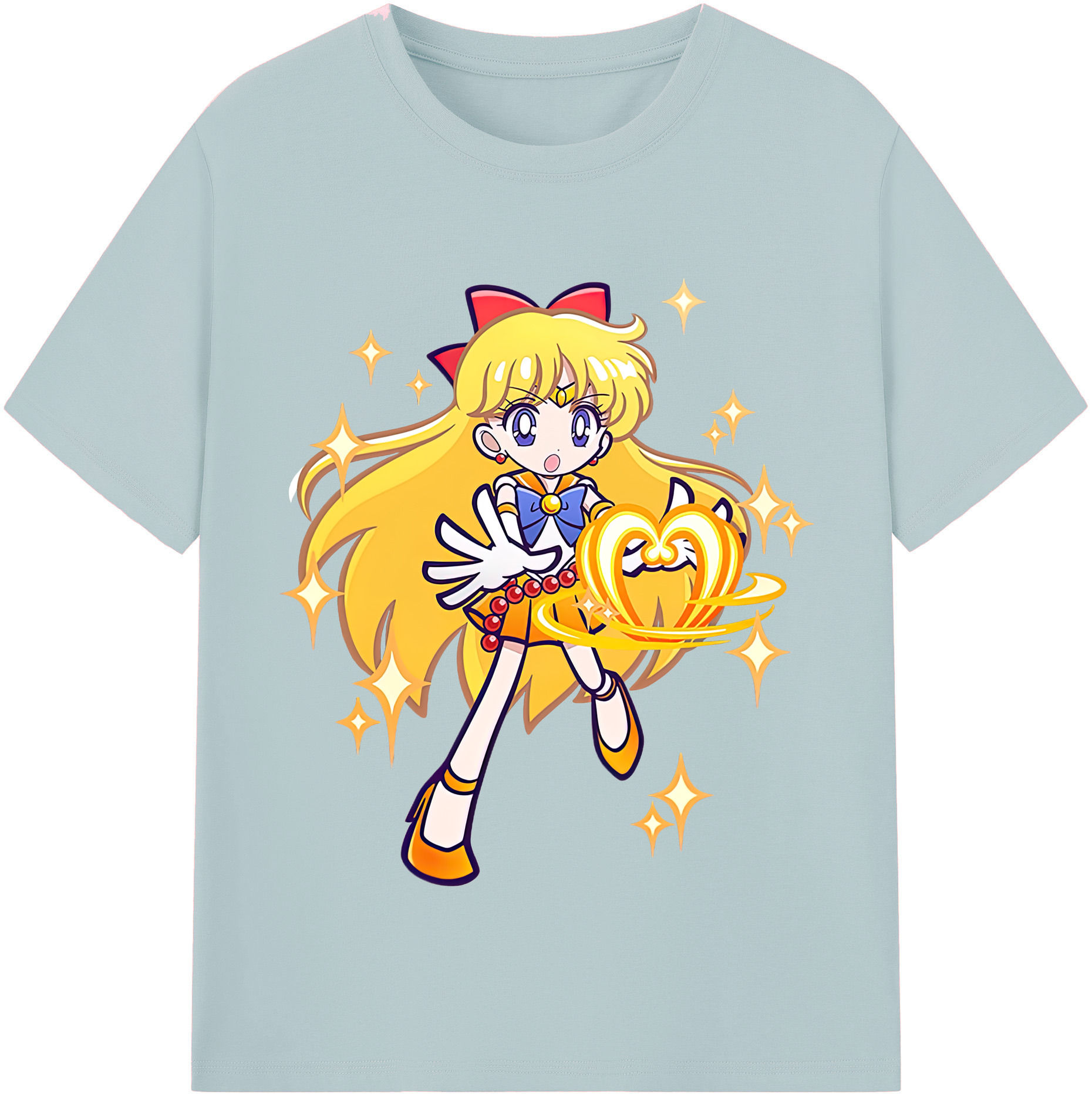 （画像用） 美少女戦士セーラームーン 愛野 美奈子 あいの みなこ Sailor Moon Aino Minako 綿100％半袖Tシャツ（フロントプリント）